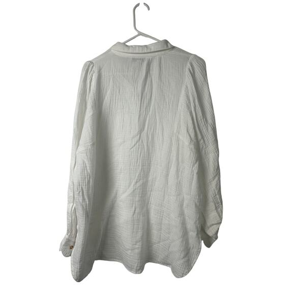 Topshop Longline Oversized Cheesecloth Shirt - White - Size 6 - NWT - Picture 2 of 8